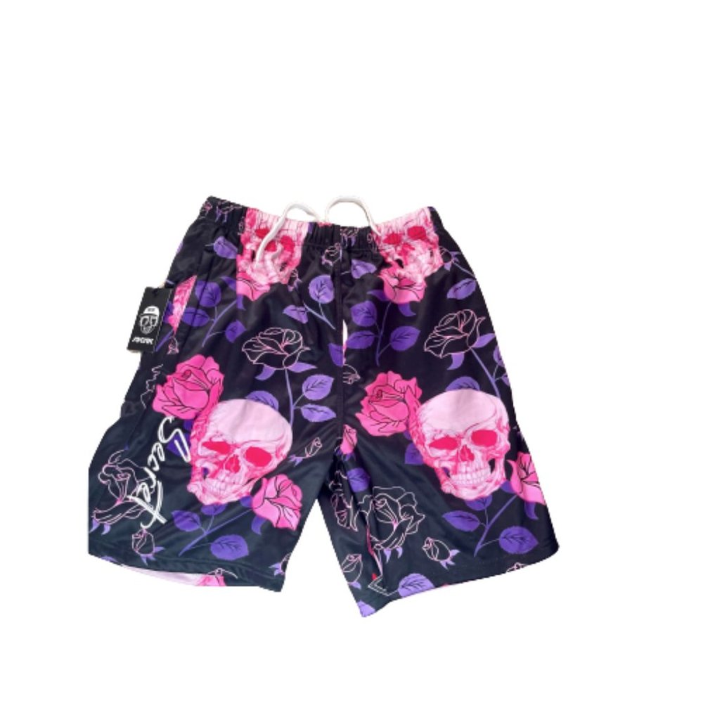 Camo Jersey Shorts (2XL) (Pink / Purple / Black)